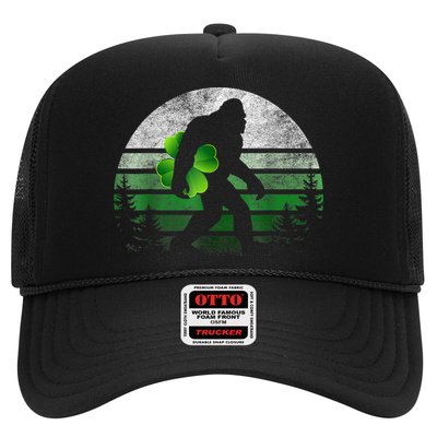 St Patricks Day Bigfoot Irish Shamrock Sasquatch Clover Leaf Trucker Hat