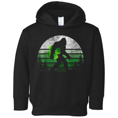 St Patricks Day Bigfoot Irish Shamrock Sasquatch Clover Leaf Toddler Hoodie