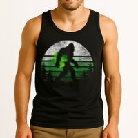 St Patricks Day Bigfoot Irish Shamrock Sasquatch Clover Leaf Tank Top