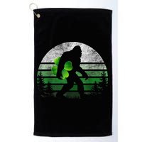 St Patricks Day Bigfoot Irish Shamrock Sasquatch Clover Leaf Golf Towel