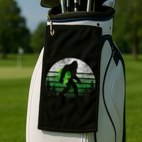 St Patricks Day Bigfoot Irish Shamrock Sasquatch Clover Leaf Golf Towel
