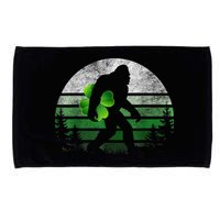 St Patricks Day Bigfoot Irish Shamrock Sasquatch Clover Leaf Microfiber Hand Towel