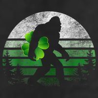 St Patricks Day Bigfoot Irish Shamrock Sasquatch Clover Leaf Microfiber Hand Towel