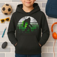 St Patricks Day Bigfoot Irish Shamrock Sasquatch Clover Leaf Kids Hoodie