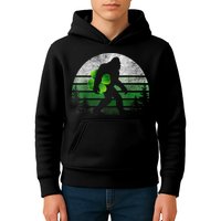St Patricks Day Bigfoot Irish Shamrock Sasquatch Clover Leaf Kids Hoodie