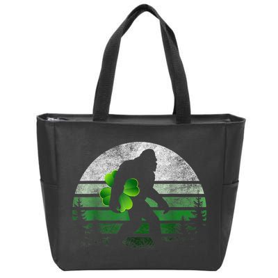 St Patricks Day Bigfoot Irish Shamrock Sasquatch Clover Leaf Zip Tote Bag