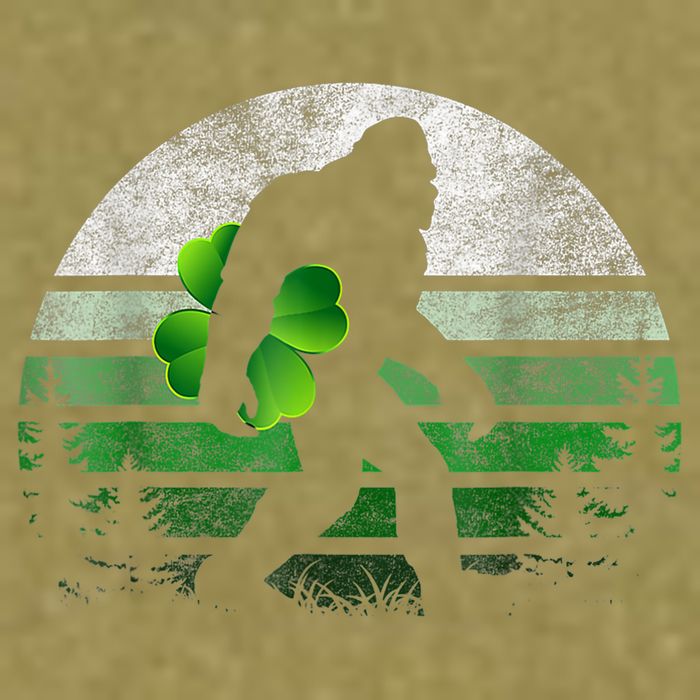 St Patricks Day Bigfoot Irish Shamrock Sasquatch Clover Leaf Garment-Dyed Women's Muscle Tee