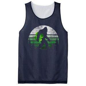 St Patricks Day Bigfoot Irish Shamrock Sasquatch Clover Leaf Mesh Reversible Basketball Jersey Tank