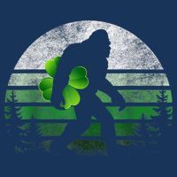 St Patricks Day Bigfoot Irish Shamrock Sasquatch Clover Leaf Infant Baby Jersey Bodysuit