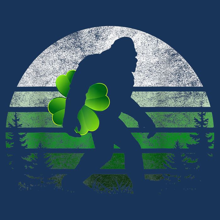 St Patricks Day Bigfoot Irish Shamrock Sasquatch Clover Leaf Infant Baby Jersey Bodysuit