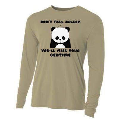 Sleepy Panda DonT Fall Asleep YouLl Miss Your Bedtime Cooling Performance Long Sleeve Crew