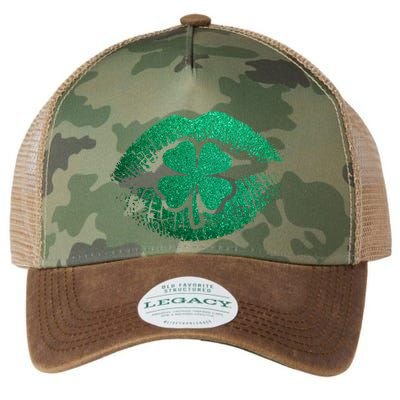 St PatrickS Day Irish Leaf Clover Lips Legacy Tie Dye Trucker Hat