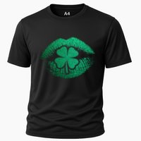 St PatrickS Day Irish Leaf Clover Lips Performance Shirt