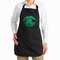 St PatrickS Day Irish Leaf Clover Lips Apron