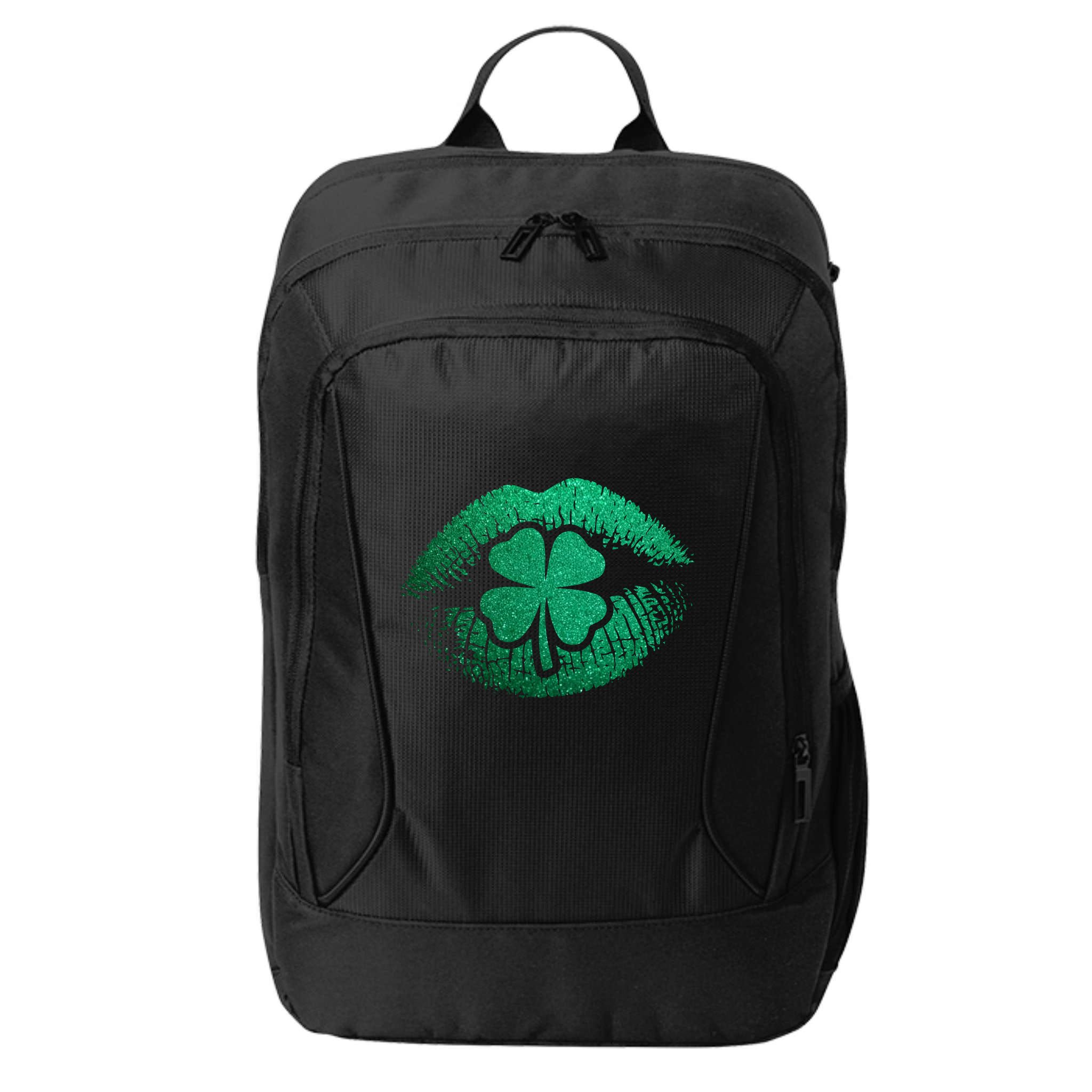 St PatrickS Day Irish Leaf Clover Lips City Backpack