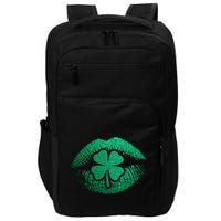 St PatrickS Day Irish Leaf Clover Lips Impact Tech Backpack