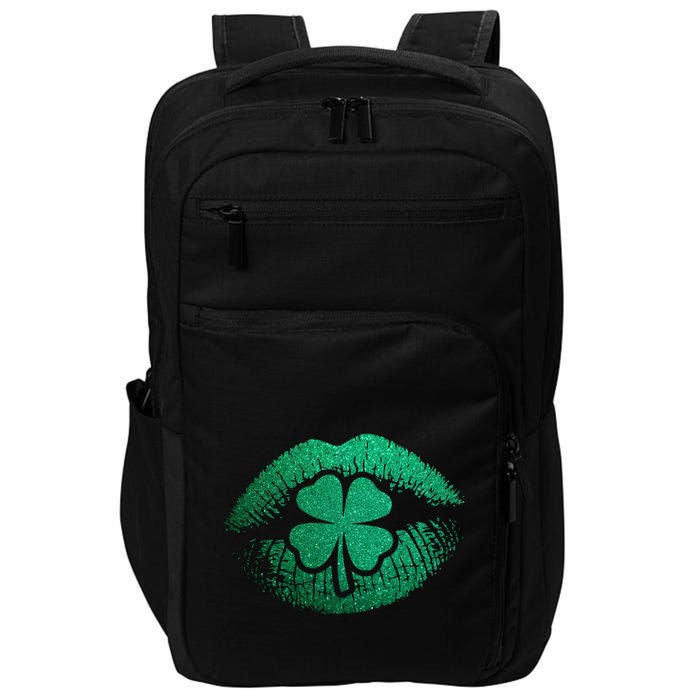 St PatrickS Day Irish Leaf Clover Lips Impact Tech Backpack