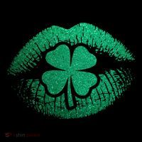St PatrickS Day Irish Leaf Clover Lips Button