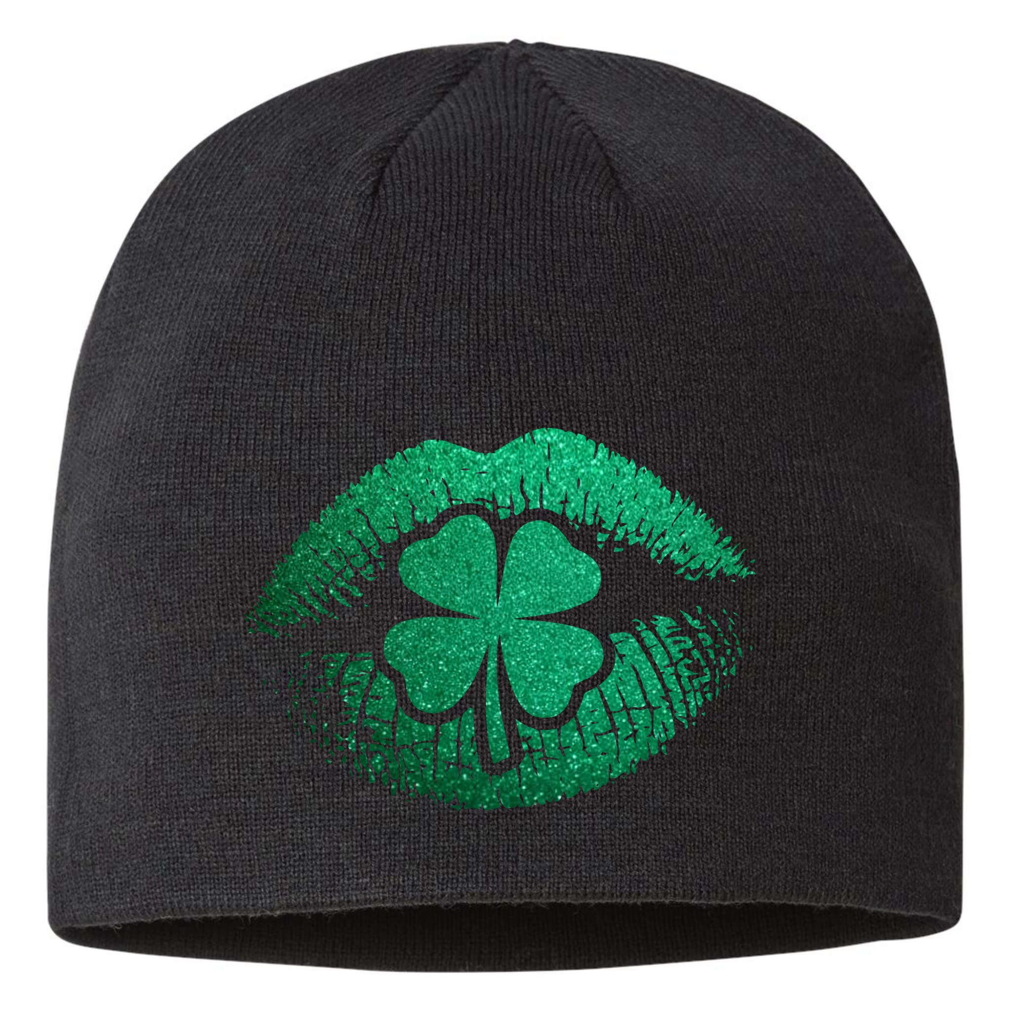St PatrickS Day Irish Leaf Clover Lips Sustainable Beanie