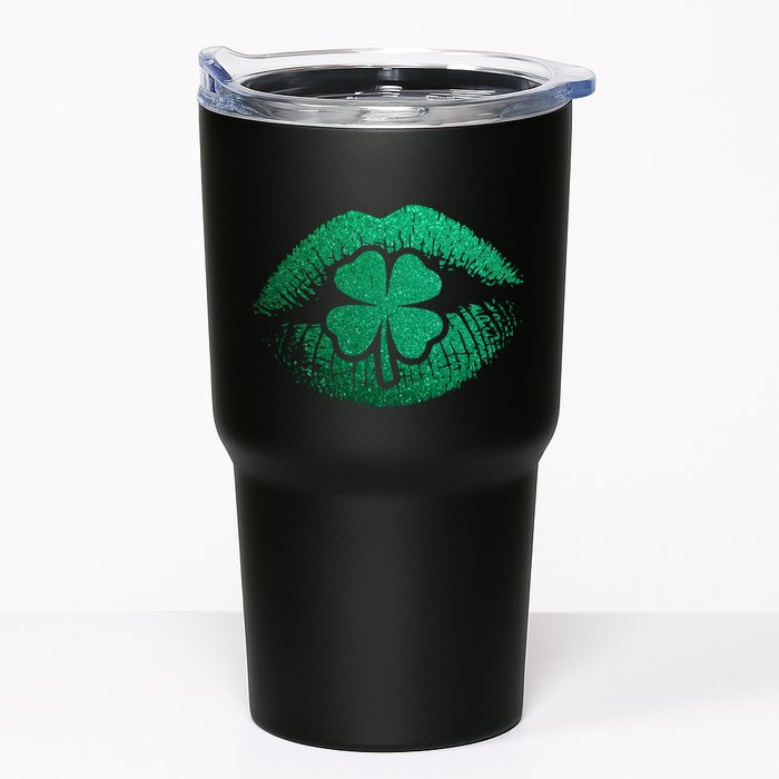 St PatrickS Day Irish Leaf Clover Lips Tumbler
