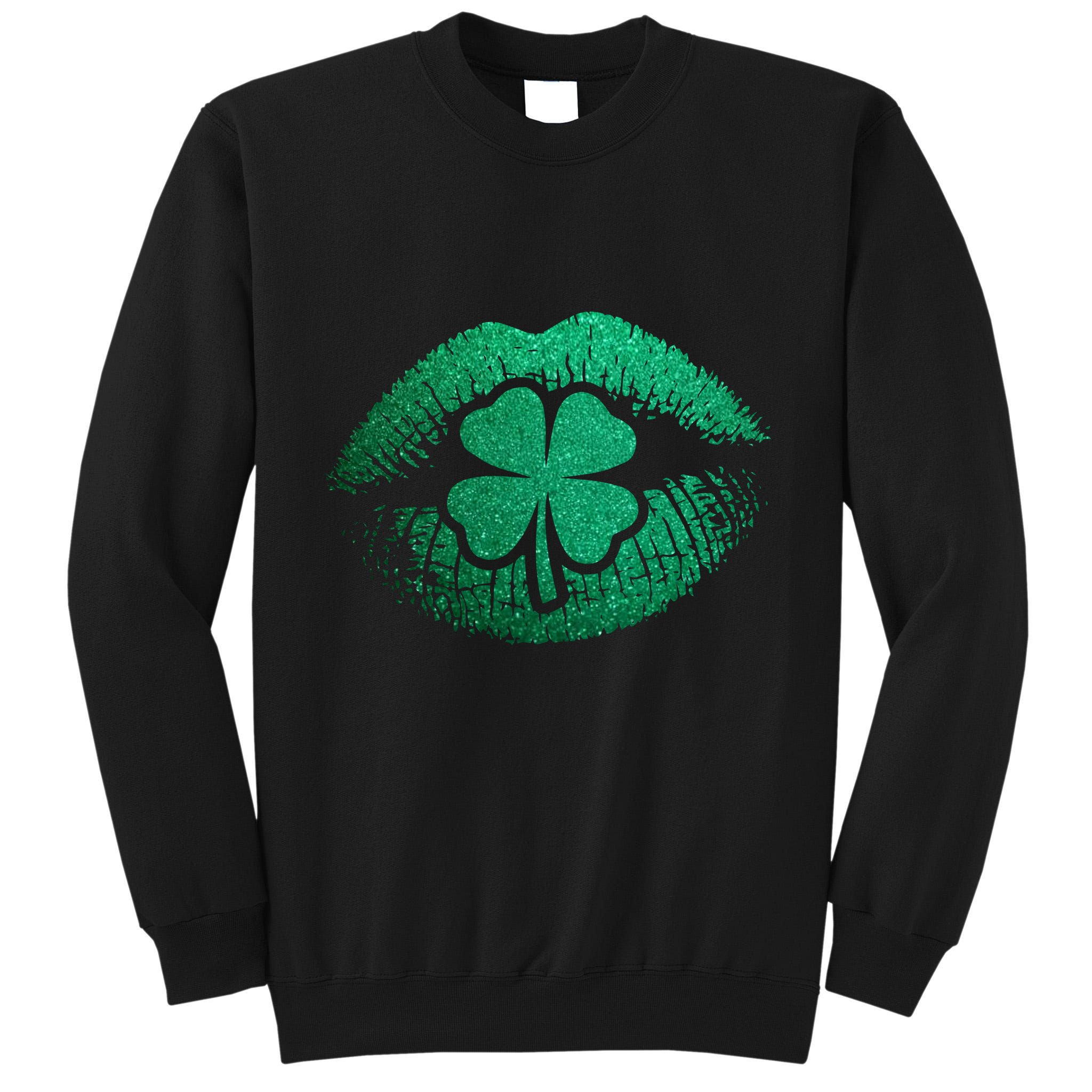 St PatrickS Day Irish Leaf Clover Lips Tall Sweatshirt