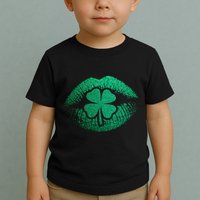 St PatrickS Day Irish Leaf Clover Lips Toddler T-Shirt