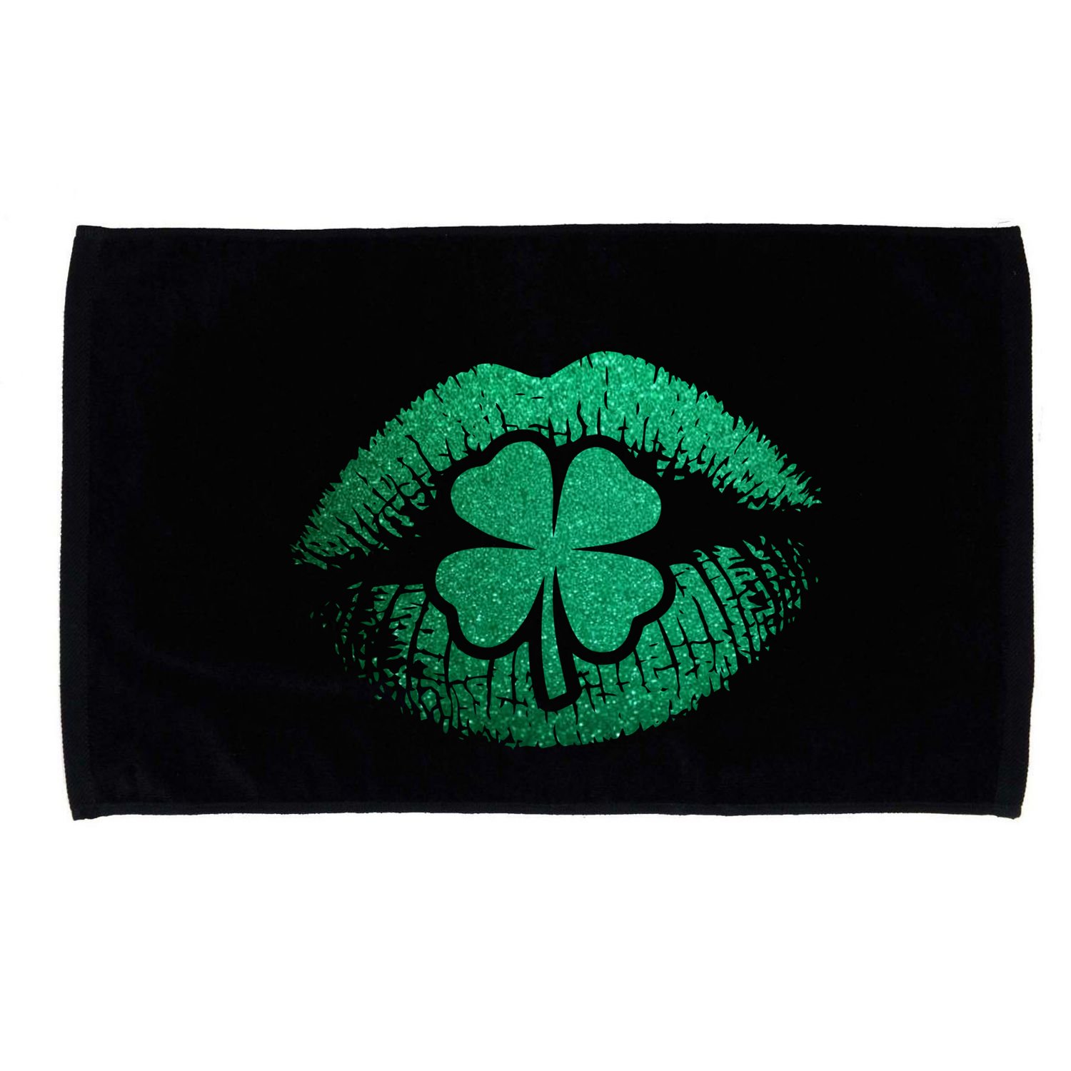 St PatrickS Day Irish Leaf Clover Lips Microfiber Hand Towel