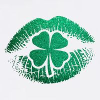 St PatrickS Day Irish Leaf Clover Lips Garment-Dyed Sweatshirt