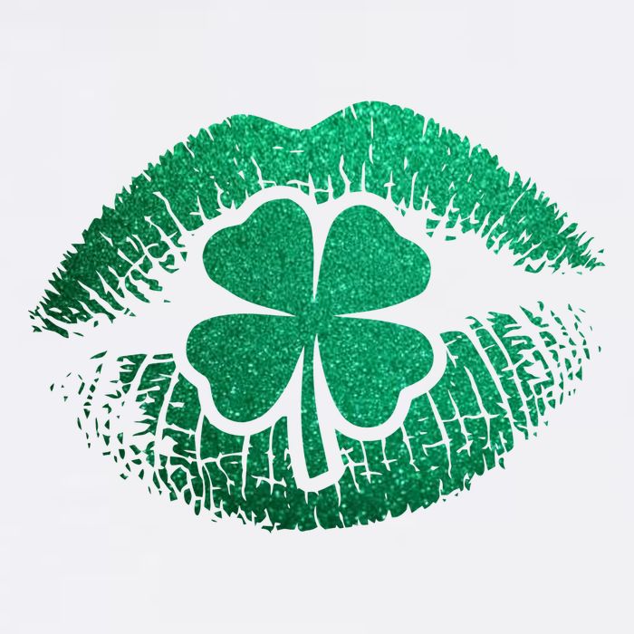 St PatrickS Day Irish Leaf Clover Lips Garment-Dyed Sweatshirt