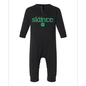 Slainte Patricks Day Shamrock Infant Fleece One Piece