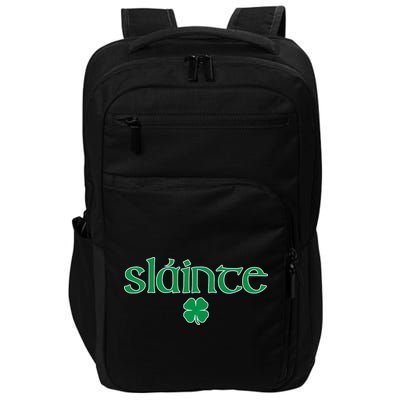 Slainte Patricks Day Shamrock Impact Tech Backpack