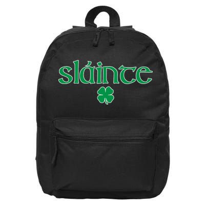 Slainte Patricks Day Shamrock 16 in Basic Backpack