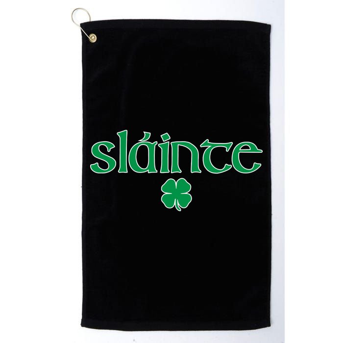 Slainte Patricks Day Shamrock Golf Towel