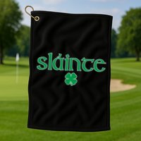 Slainte Patricks Day Shamrock Golf Towel