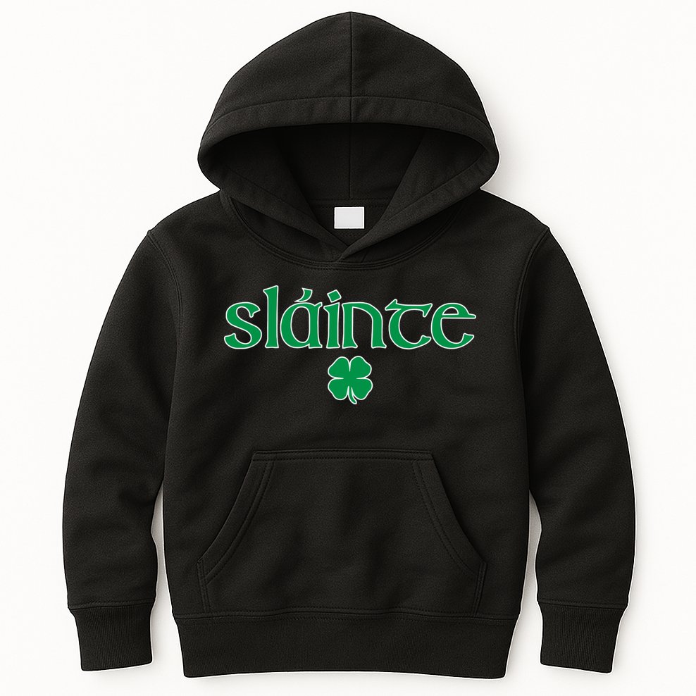 Slainte Patricks Day Shamrock Kids Hoodie