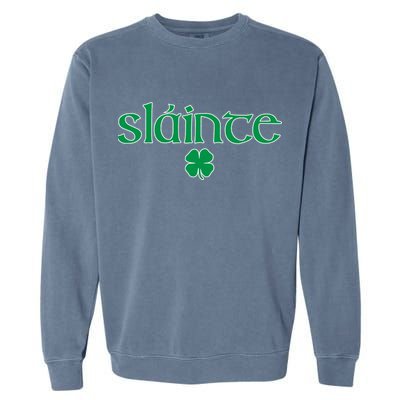 Slainte Patricks Day Shamrock Garment-Dyed Sweatshirt