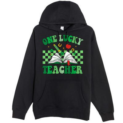 St Patricks Day Teacher Shirt One Lucky Teacher Shamrock Premium Pullover Hoodie