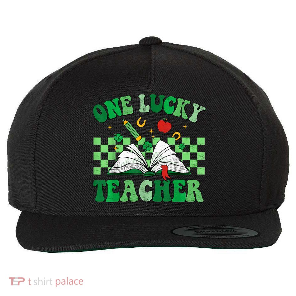 St Patricks Day Teacher Shirt One Lucky Teacher Shamrock Wool Snapback Cap