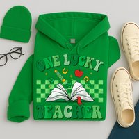 St Patricks Day Teacher Shirt One Lucky Teacher Shamrock Hoodie