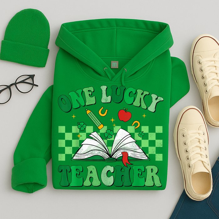 St Patricks Day Teacher Shirt One Lucky Teacher Shamrock Hoodie