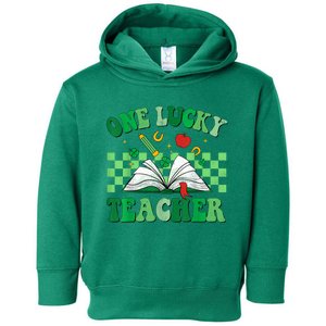 St Patricks Day Teacher Shirt One Lucky Teacher Shamrock Toddler Hoodie