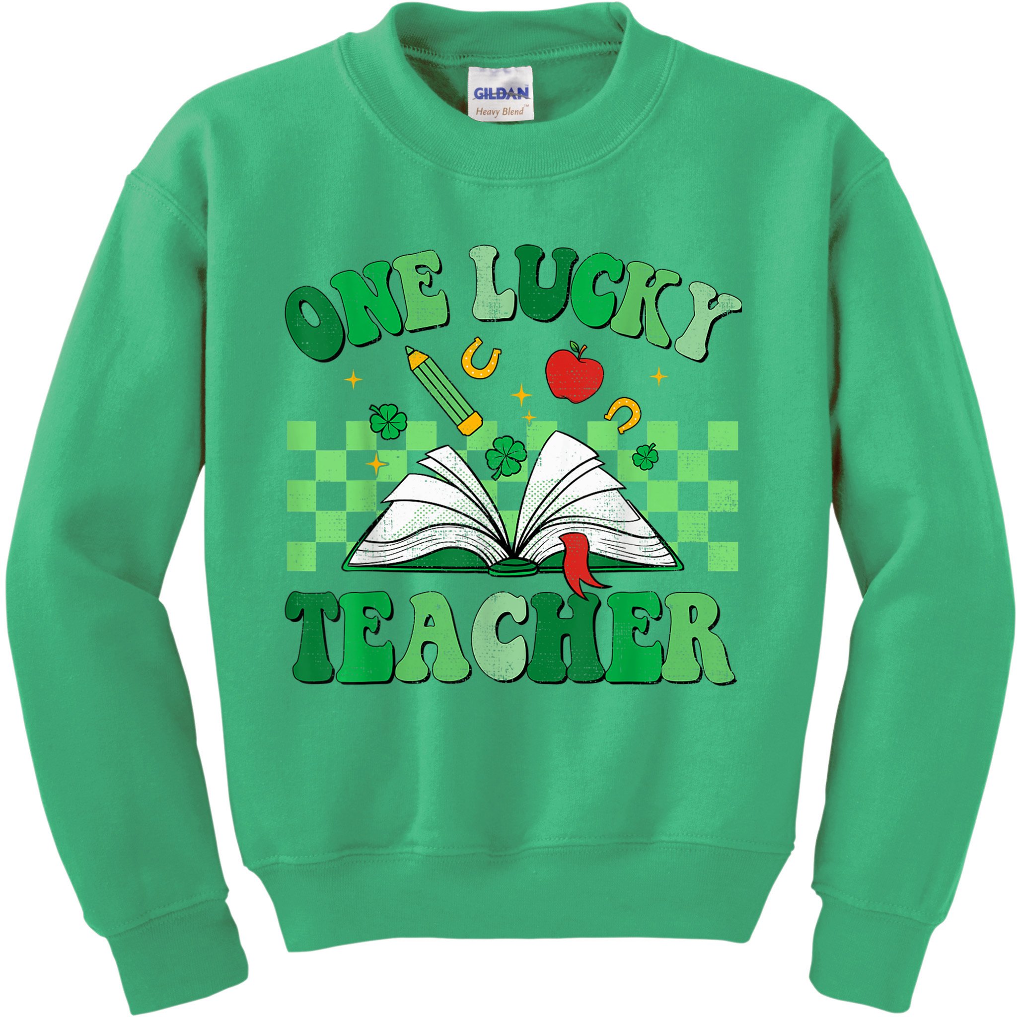 St Patricks Day Teacher Shirt One Lucky Teacher Shamrock Kids Sweatshirt