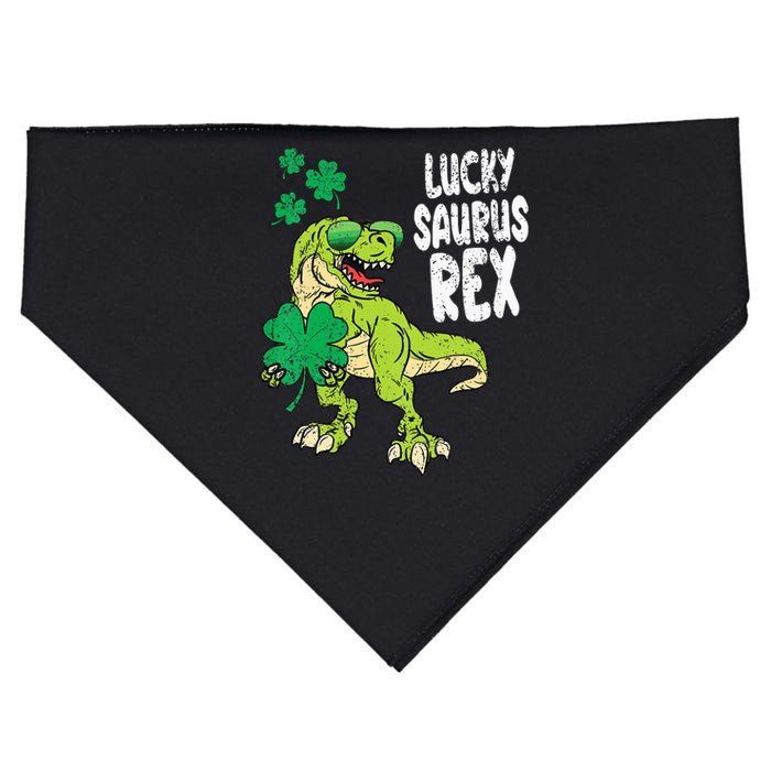 St Patricks Day Lucky Saurus Rex T-Rex USA-Made Doggie Bandana