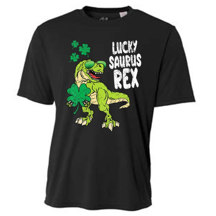 St Patricks Day Lucky Saurus Rex T-Rex Cooling Performance Crew T-Shirt