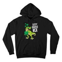 St Patricks Day Lucky Saurus Rex T-Rex Tall Hoodie