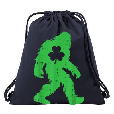 St Patricks Day Bigfoot Sasquatch Shamrock Drawstring Bag