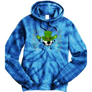 St Patrick's Day Soccer Leprechaun Sports Lovers Gift Tie Dye Hoodie