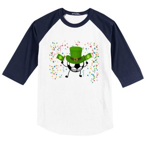 St Patrick's Day Soccer Leprechaun Sports Lovers Gift Baseball Sleeve Shirt