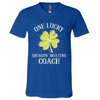 St Patricks Day Cool Gift Lucky Dragon Boating Coach Gift V-Neck T-Shirt