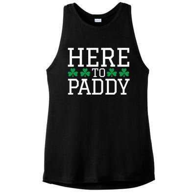 St Patricks Day Here To Paddy Party Ing Shamrock Gift Ladies PosiCharge Tri-Blend Wicking Tank